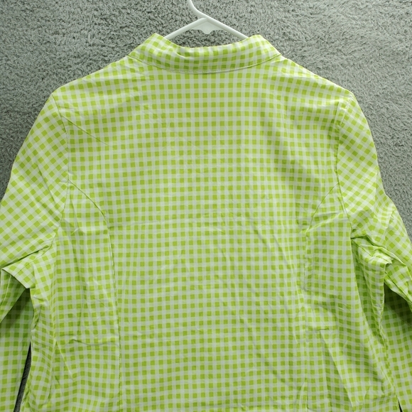 Jessica London Poplin Tunic Button Up Shirt Women's Plus Size 18W Plaid Green - Picture 11 of 13